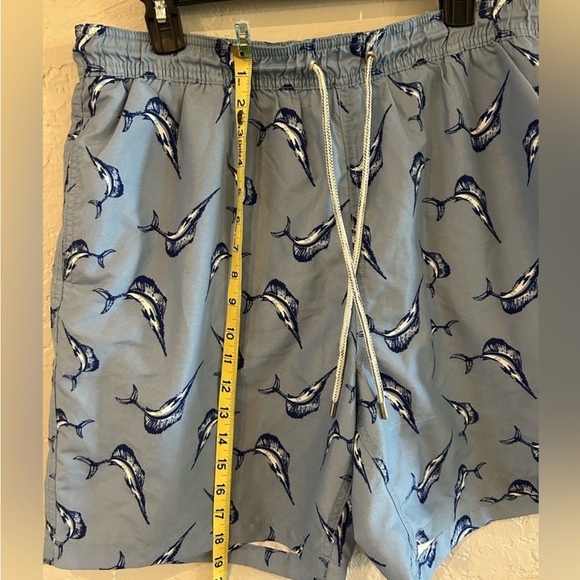 Tailor Vintage blue fish men's swim trunks size L - Picture 4 of 6